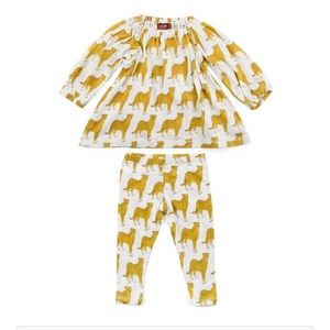 3-6 month Milk Barn dress and legging set